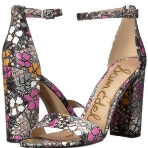 Sam Edelman Women's Heels - Floral Black and Pink